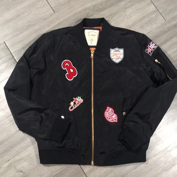 NYJK52 BOMBER JACKET W/PATCHES size L - Picture 5 of 15